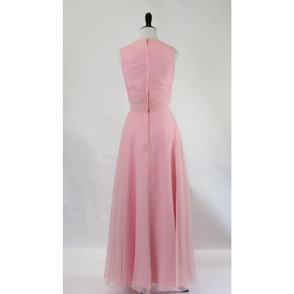 Pink Chiffon Evening Gown Small By Mike Benet Formals Small - Picture 7 of 10